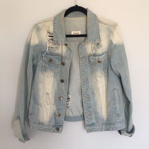 Distressed jean jacket